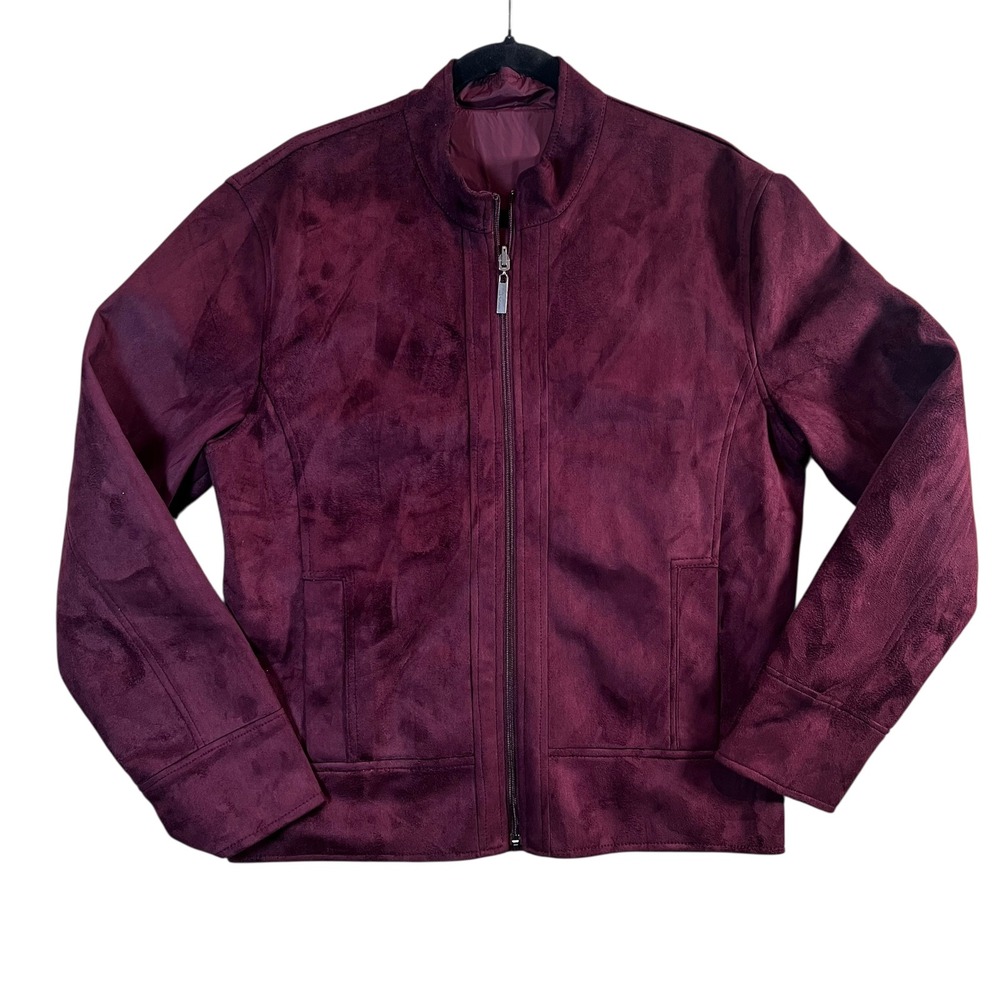 Emporio & Co Italian Suede Jacket‎ Burgundy Reversable Made in Italy Size L